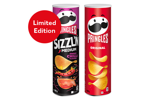 Pringles Chips, versch. Sorten; Störer an Sorte Sizzl’n Medium: Limited Edition