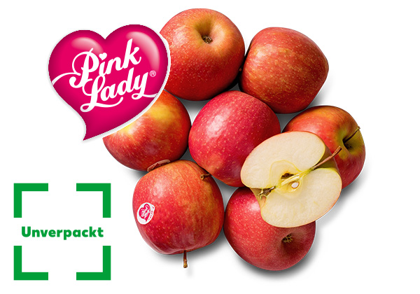 Ital. Tafeläpfel Pink Lady, lose; Logo: Pink Lady; Logo: Unverpackt