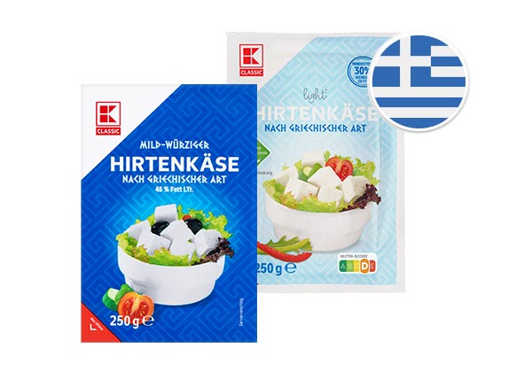 K-Classic Hirtenkäse, versch. Sorten; Flagge: Griechenland