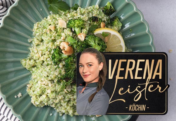 Rezept: Cremiger Bulgur; Abbildung und Logo: Verena Leister - Köchin -