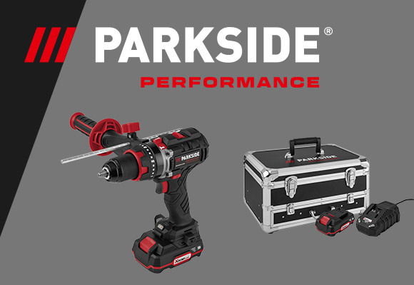 Logo: Parkside® Perfomance; Produktabbildungen: Parkside® Performance Akku-Schlagbohrschrauber-Set 20 V »PSBSAP 20-Li C3«