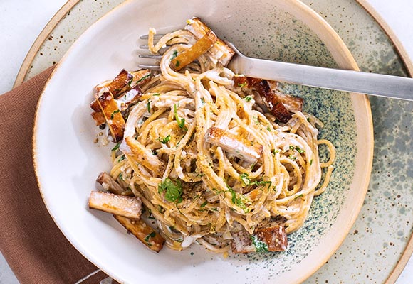 Rezept: Vegane Spaghetti Carbonara
