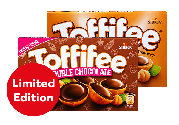 Toffifee, versch. Sorten; Störer an der Sorte Double Chocolate: Limited Edition