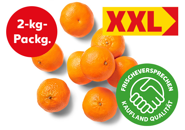 Span./türk. Mandarinen; Störer: 2-kg-Packg.; Logo: Frischeversprechen Kaufland Qualität