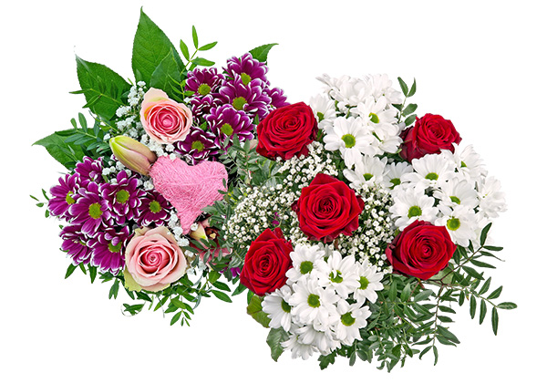 Rosen-Chrysanthemenstrauß oder Wochenstrauß Valentin