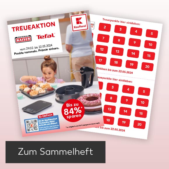 Sammelkarte Treueaktion; Button: Zum Sammelheft