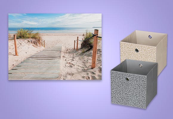 Produktabbildungen: Leinwandbild, Regalbox