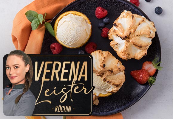 Rezept: Eis vom Grill; Abbildung und Logo: Verena Leister - Köchin -