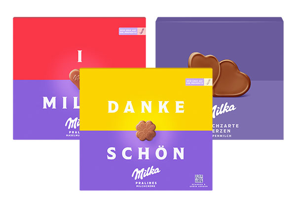 Milka Pralinés oder Hauchzarte Herzen, versch. Sorten