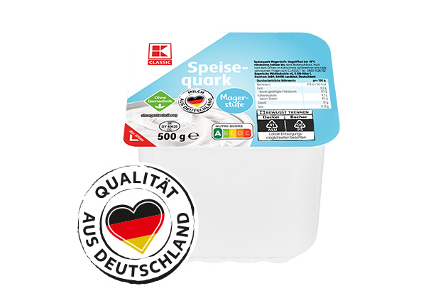 K-Classic Speisequark; Logo: Qualität aus Deutschland