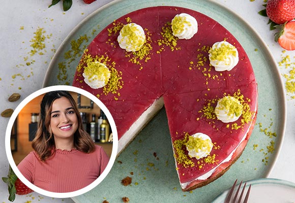 Rezept: Erdbeer-Quark-Torte; Abbildung: Kiki von Kikis Kitchen