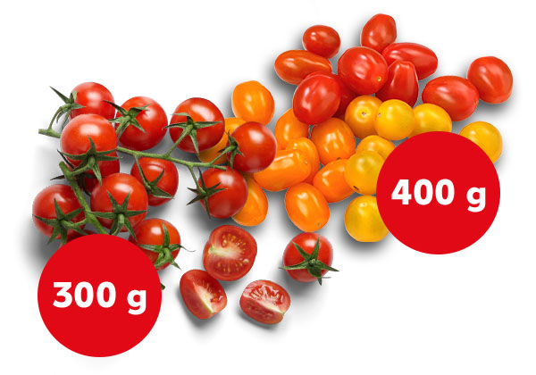 Marokk. Cherrytomaten Trimix oder Cherryrispentomaten; Störer: 300 g; Störer 400 g