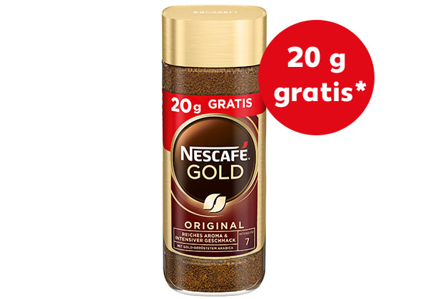 Nestlé Nescafé Gold; Störer: 20 g gratis*