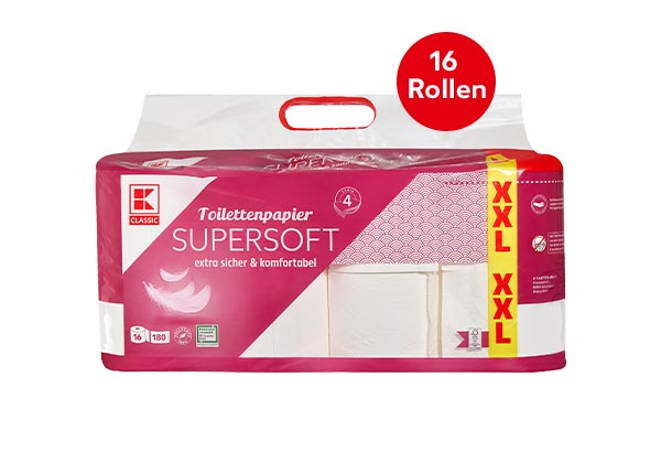 K-Classic Toilettenpapier Supersoft; Störer: 16 Rollen