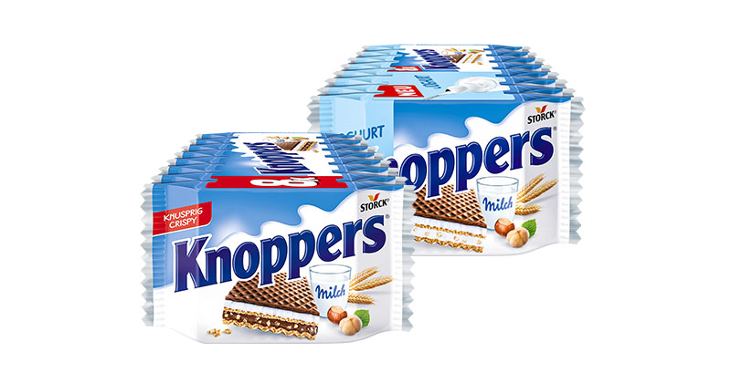 Knoppers Milch-Haselnuss-Schnitte, versch. Sorten