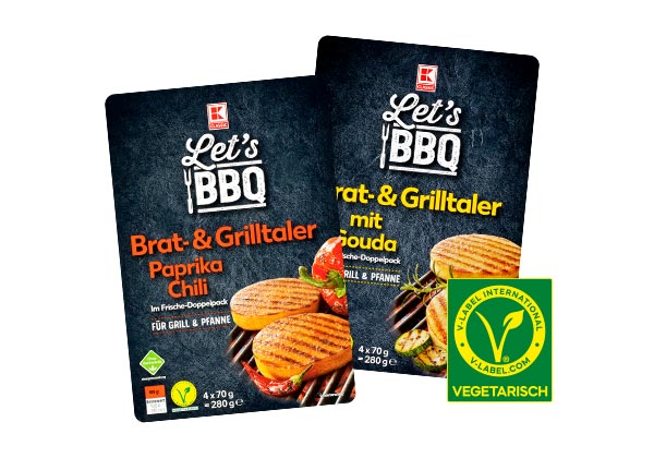 K-Classic Brat- und Grilltaler, versch. Sorten; Logo: Vegetarisch