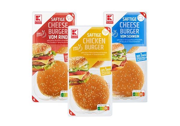 K-Classic Cheese- oder Chickenburger, versch. Sorten