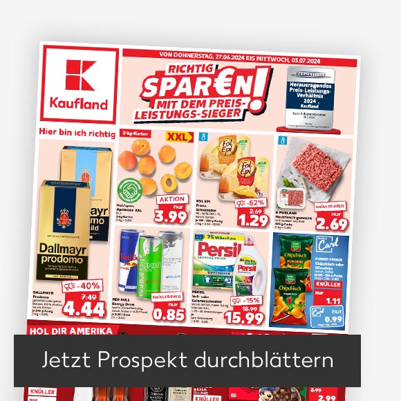 Titelbild Kaufland-Prospekt; Button: Jetzt Prospekt durchblättern