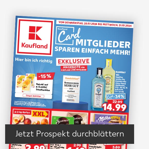 Titelbild Kaufland-Prospekt; Button: Jetzt Prospekt durchblättern
