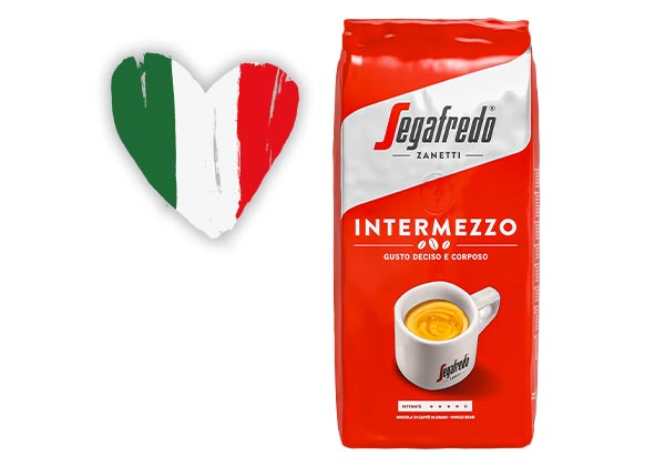 Segafredo Intermezzo; Abbildung: Italien Flagge in Herzform