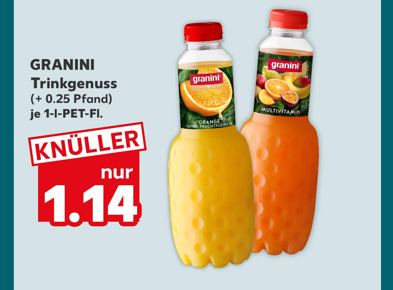 Granini Trinkgenuss, versch. Sorten, (+ 0.25 Pfand), je 1-l-PET-Fl. für 1.14 Euro