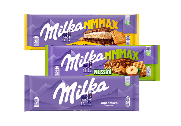 Milka Schokolade, versch. Sorten