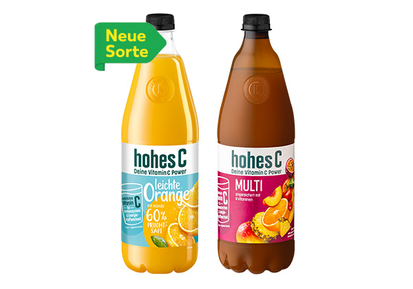 Hohes C Fruchtsaft, versch. Sorten; Logo: Neue Sorte