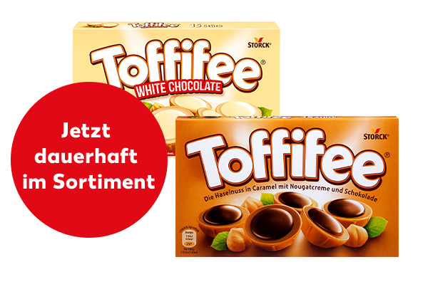 Toffifee; Störer: Jetzt dauerhaft im Sortiment