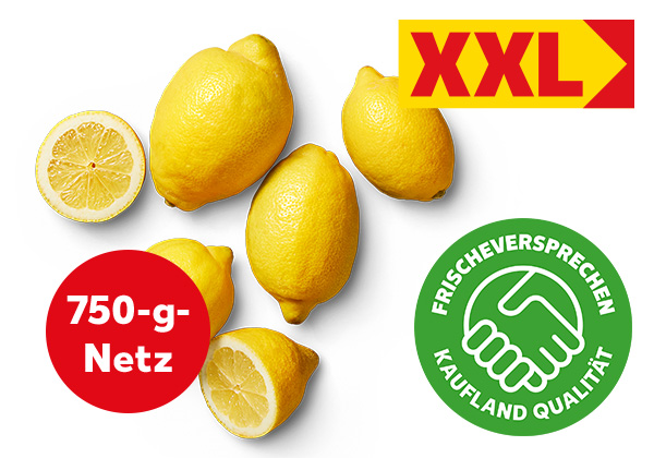 Span. Zitronen; Störer: 750-g-Netz; Logo: Frischeversprechen Kaufland Qualität