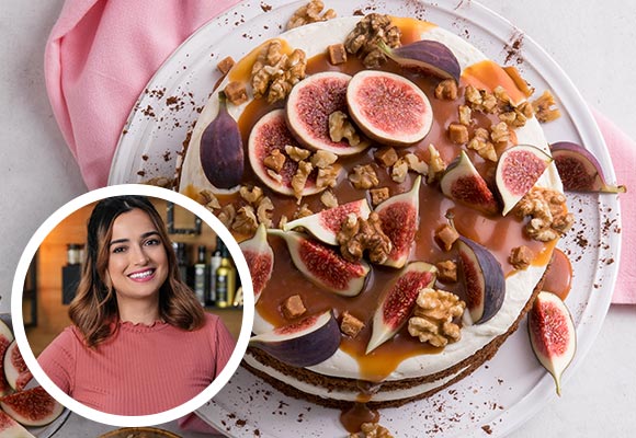 Rezept: Torte mit Walnuss-Feigen-Topping; Abbildung: Kiki von Kikis Kitchen