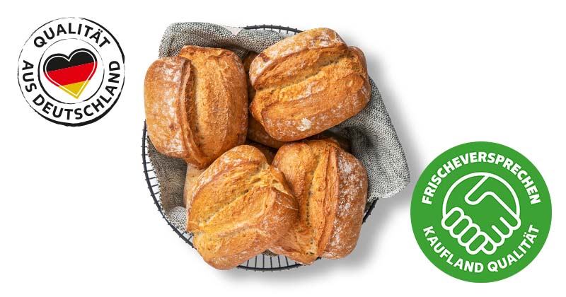 Bauernbrötchen***; Logo: Qualität aus Deutschland; Logo: Frischeversprechen Kaufland Qualität