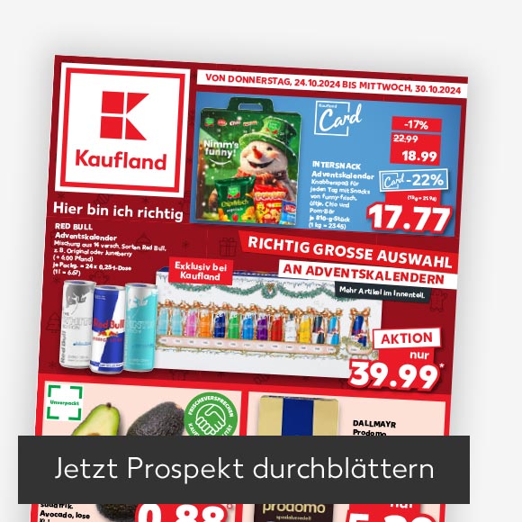 Titelbild Kaufland-Prospekt; Button: Jetzt Prospekt durchblättern
