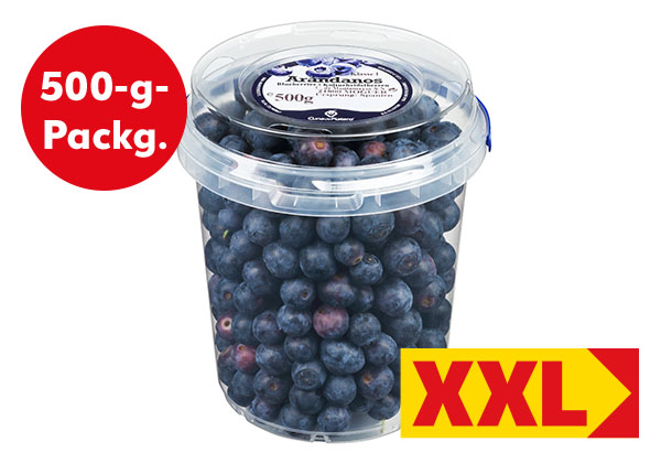 Peruan. Kulturheidelbeeren; Störer: 500-g-Packg.