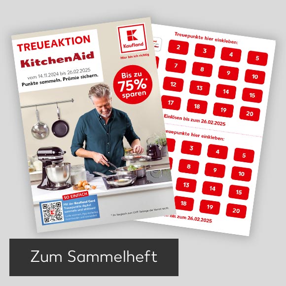 Sammelkarte Treueaktion; Button: Zum Sammelheft