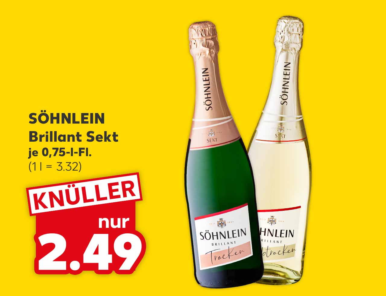 Söhnlein Brillant Sekt, versch. Sorten, je 0,75-l-Fl. für 2.49 Euro (1 l = 3.32)