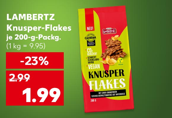 Lambertz Knusper-Flakes, je 200-g-Packg. für 1.99 Euro (1 kg = 9.95)