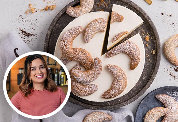 Rezept: Vanillekipferl-Cheesecake, Abbildung: Kiki von Kikis Kitchen