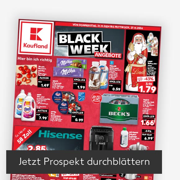 Titelbild Kaufland-Prospekt; Button: Jetzt Prospekt durchblättern