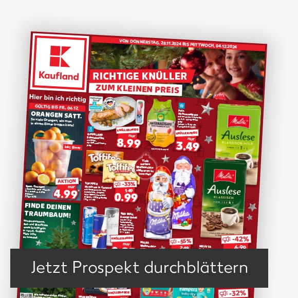 Titelbild Kaufland-Prospekt; Button: Jetzt Prospekt durchblättern