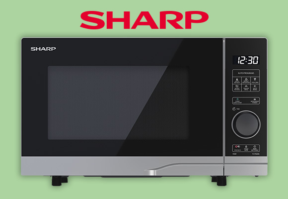 Logo: Sharp; Abbildung: Sharp Mikrowelle »YC-PS204AE-S«