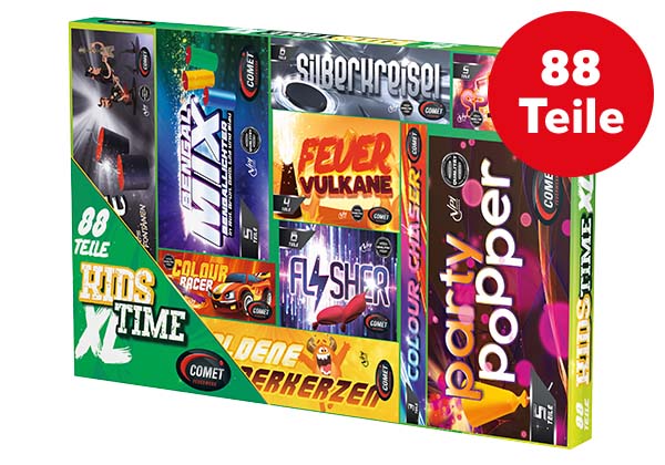 Comet Jugendfeuerwerk-Sortiment »Kids Time«; Störer: 88 Teile
