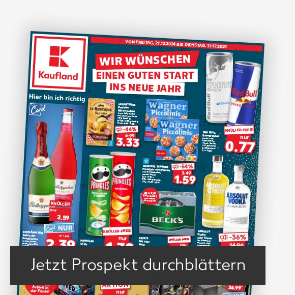 Titelbild Kaufland-Prospekt; Button: Jetzt Prospekt durchblättern