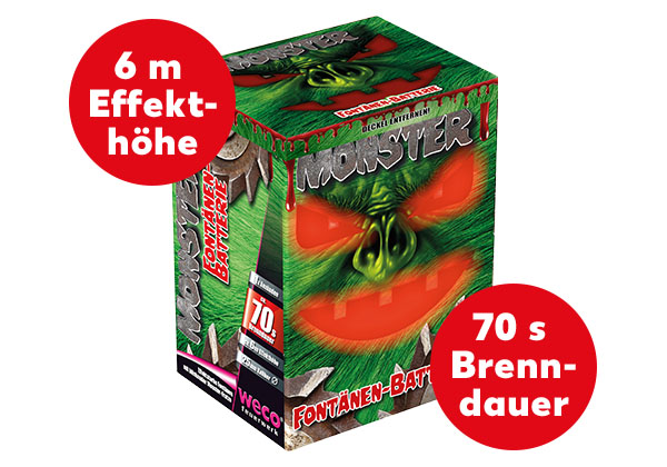 Weco Fontänen-Batterie »Monster«; Störer: 6 m Effekthöhe; Störer: 70 s Brenndauer