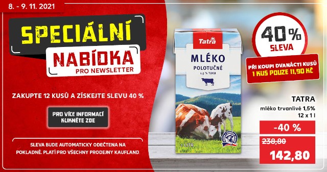 Speciální nabídka - Tatra - Mléko trvanlivé 1,5%