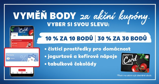 Vyměň body za akční kupóny.