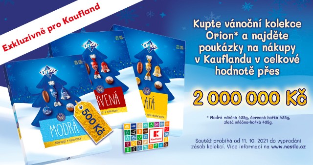 Kupte vánoční kolekce Orion a najděte poukázky na nákupy.