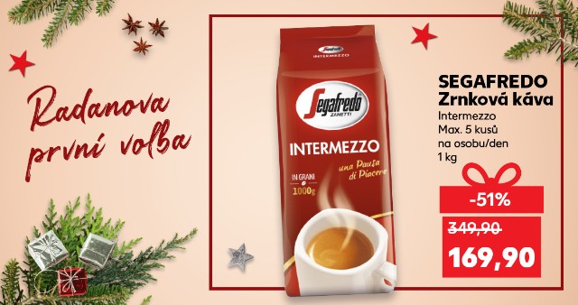 Radanova první volba - Segafredo zrnková káva