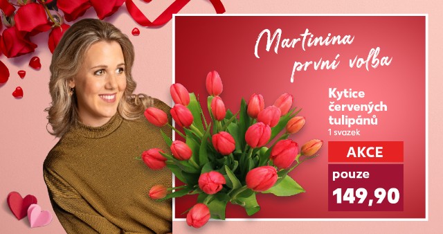 Martinina první volba - Kytice červených tulipánů