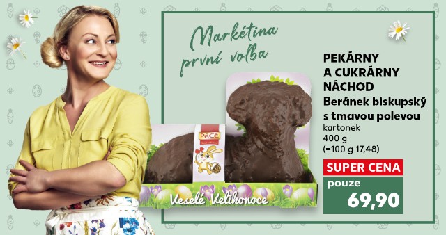 Markétina první volba - Pekárny a cukrárny Náchod - Beránek biskupský s tmavou polevou