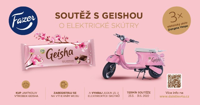 Soutěž s Geishou o elektrické skútry